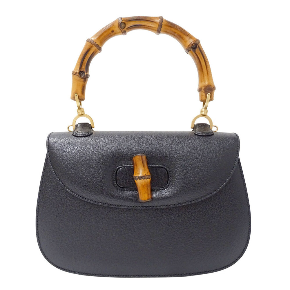 Gucci handbag for women, brand name, leather, bamboo, black, 000-926-0633, fl...